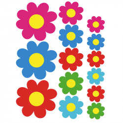 Stickervel Coloured Flowers...